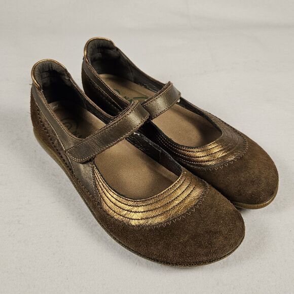 Noat Koru Kirei Mary Jane Leather Flats US Size 6.5 / 7 EU Size 37 Brown Suede - Picture 1 of 16